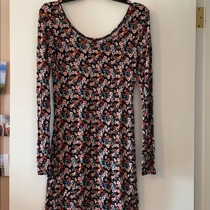 H&M Long Sleeve Bodycon Floral Dress